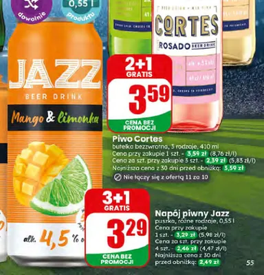 Napój piwny Jazz Mango & limonka promocja w Dino