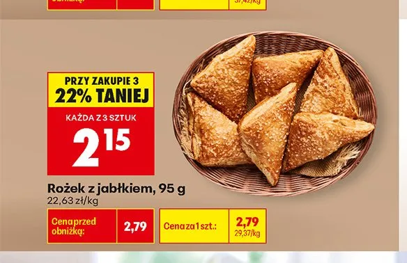 Rożek z jabłkiem promocja w Biedronka