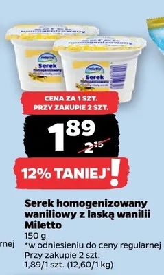 Serek homogenizowany waniliowy z laską wanilii promocja w Netto