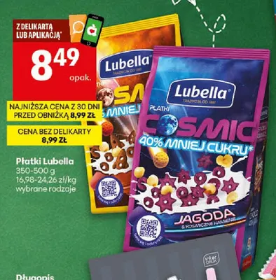 Płatki śniadaniowe Lubella promocja w Delikatesy Centrum