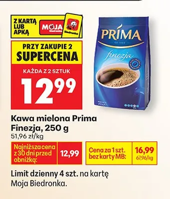 Kawa mielona Finezja promocja w Biedronka