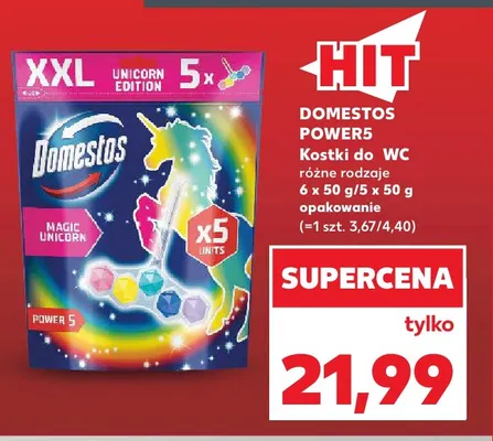 Kostki do WC Power5 Domestos promocja w Kaufland