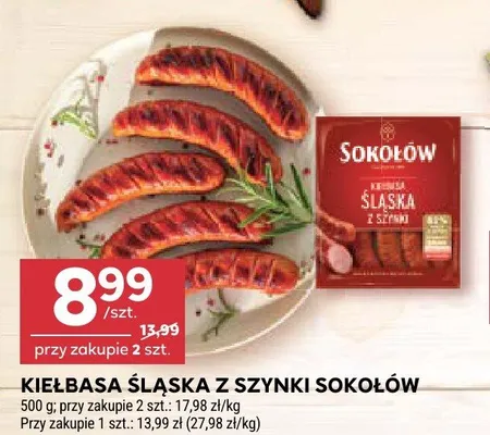 Kiełbasa śląska z szynki Sokołów promocja w Stokrotka