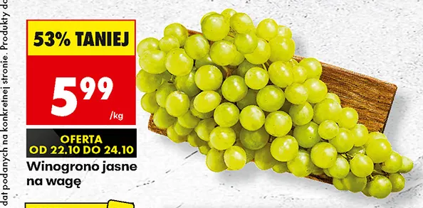 Winogrona jasne promocja w Biedronka