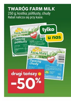 Twaróg chudy Farm Milk promocja w Stokrotka