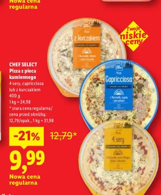 Pizza z pieca kamiennego capricciosa Chef Select promocja w Lidl