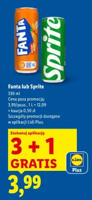 Napój Fanta lub Sprite promocja w Lidl