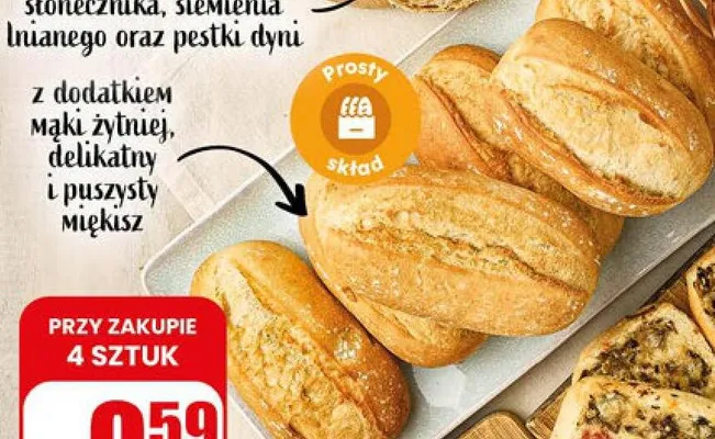 Bułka paluch pszenny śniadaniowy promocja w Dino