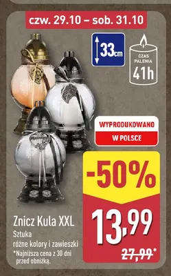 Znicz Kula Xxl promocja w Aldi