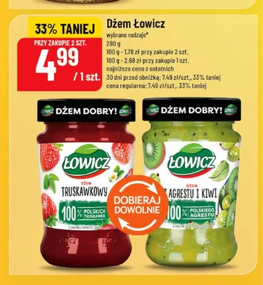 Dżem z agrestu i kiwi Łowicz promocja w POLOmarket
