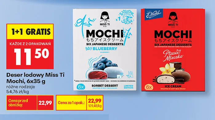 Deser lodowy Miss Ti Mochi Ptasie Mleko 6-pak promocja w Biedronka