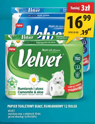 Papier toaletowy biały, rumiankowy 12 rolek promocja w Arhelan
