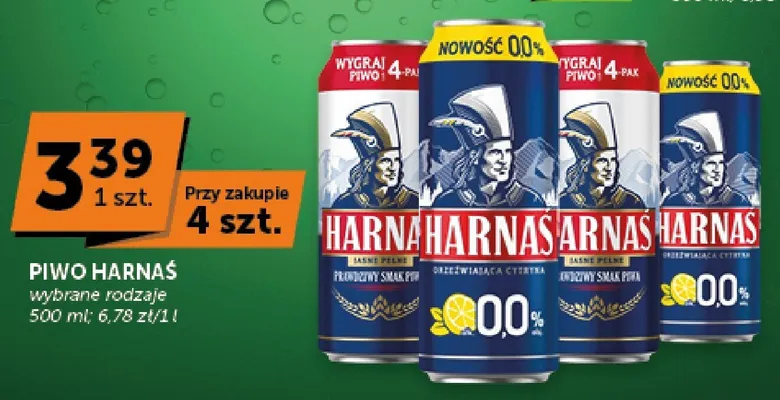 Piwo bezalkoholowe Harnaś Orzeźwiająca Cytryna promocja w ABC