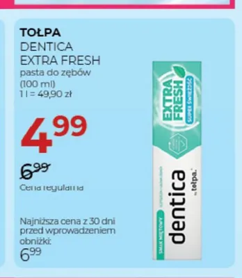 Pasta do zębów Tołpa Dentica Extra Fresh promocja w Drogerie Jawa