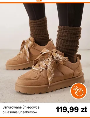 Sznurowane śniegowce o fasonie sneakersów Born2be promocja w Born2be