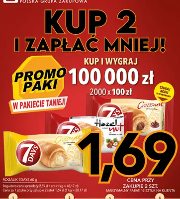 Rogalik 7Days z kremem kakaowym promocja w Kupiec