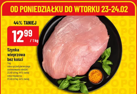 Szynka wieprzowa bez kości promocja w POLOmarket