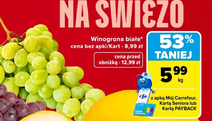 Winogrona białe promocja w Carrefour Market