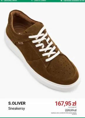 Sneakersy S.Oliver promocja w Deichmann
