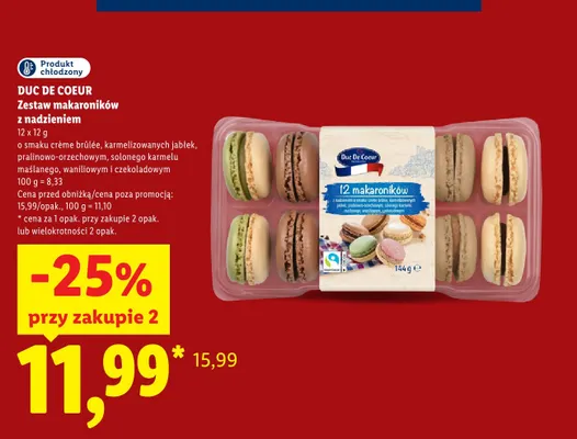 Zestaw makaroników z nadzieniem Duc De Coeur promocja w Lidl