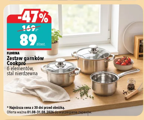 Zestaw garnków Florina Cookpro promocja w Biedronka Home