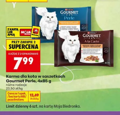 Karma dla kota w saszetkach Gourmet Perle 4-pak promocja w Biedronka