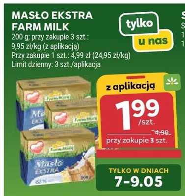 Masło ekstra Farm Milk promocja w Stokrotka