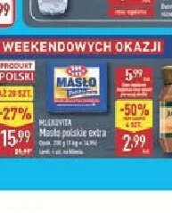 Masło polskie ekstra Mlekovita promocja w Aldi