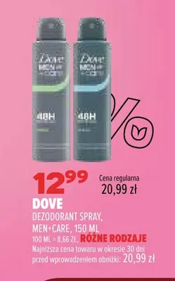 Dezodorant spray Dove Men+Care promocja w Drogerie Natura