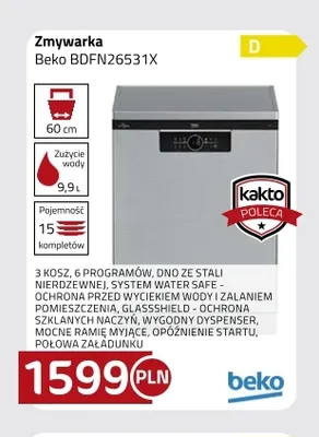 Zmywarka Beko BDFN26531X promocja w kakto.pl