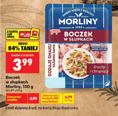 Boczek w słupkach Morliny promocja w Biedronka