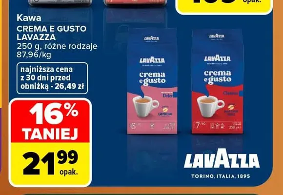 Kawa mielona Crema e Gusto Dolce Lavazza promocja w Carrefour