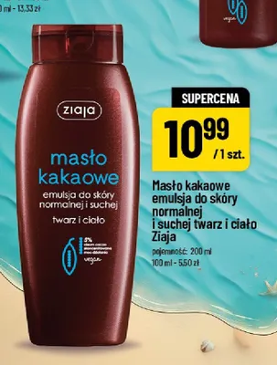 Masło kakaowe emulsja do skóry normalnej i suchej twarz i ciało Ziaja promocja w POLOmarket