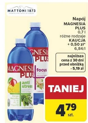 Napój Magnesia Plus różne rodzaje promocja w Carrefour