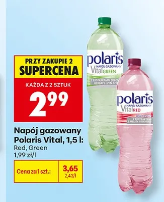 Napój gazowany Polaris Vital Green promocja w Biedronka