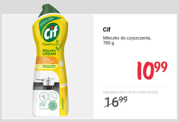 Mleczko do czyszczenia Cif promocja w Rossmann
