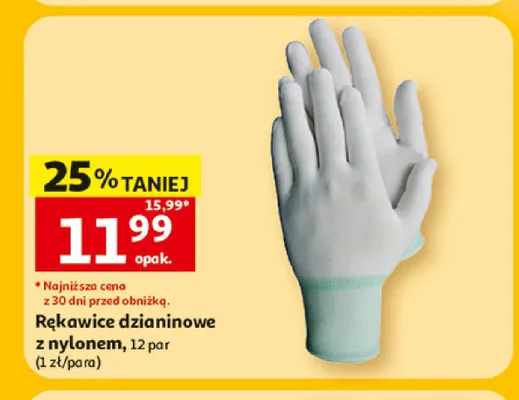 Rękawice dzianinowe z nylonem promocja w Auchan