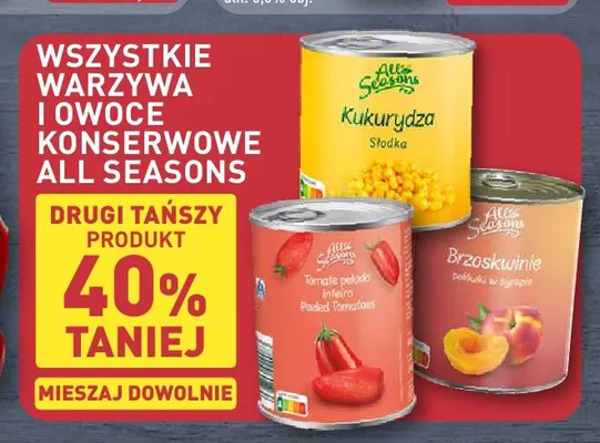 Pomidory bez skórki All Seasons promocja w Aldi