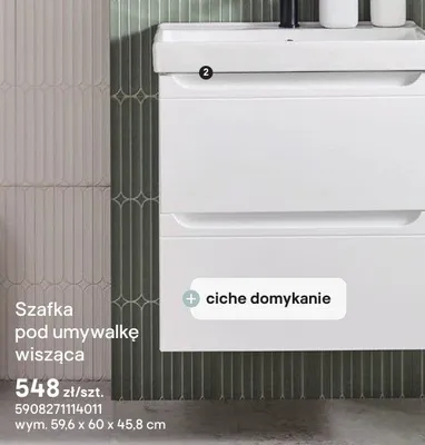 Szafka pod umywalkę wisząca Radiante promocja w Castorama