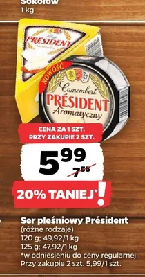 Ser pleśniowy Camembert Aromatyczny Président promocja w Netto