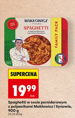 Spaghetti w sosie pomidorowym z pulpecikami Makłowicz i Synowie promocja w Biedronka