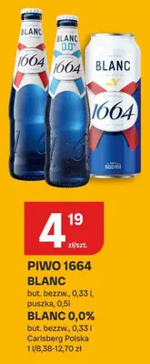 Piwo 1664 Blanc butelka bezzwrotna promocja w Chorten