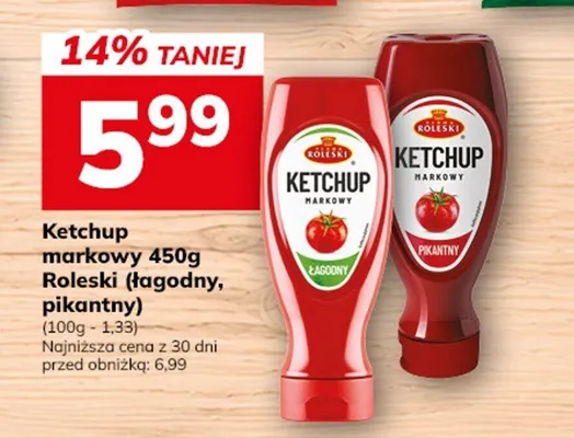 Ketchup markowy pikantny Roleski promocja w Hitpol