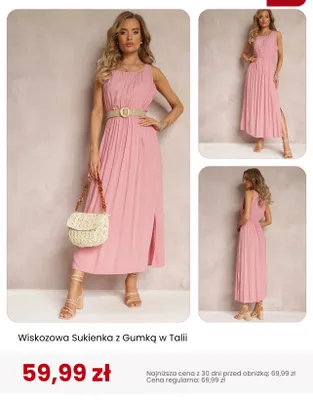 Sukienka wiskozowa z gumką w talii Renee promocja w Renee