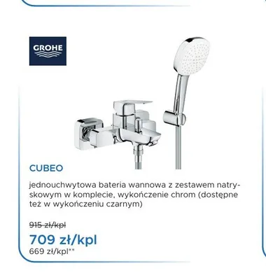Bateria wannowa Grohe Cubeo promocja w Blu Salony Łazienek
