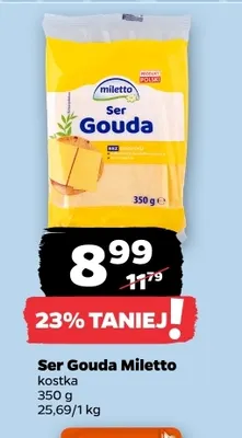 Ser gouda w kostce Miletto promocja w Netto