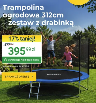 Trampolina ogrodowa FUNFIT 312 cm z drabinką promocja w ERLI