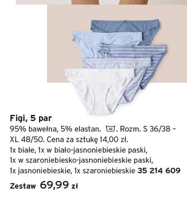 Figi damskie Tchibo 5-pak promocja w Tchibo