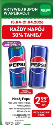 Napój Pepsi Cola różne rodzaje promocja w Żabka