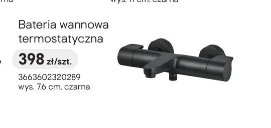 Bateria wannowa termostatyczna GoodHome Cavally czarna promocja w Castorama